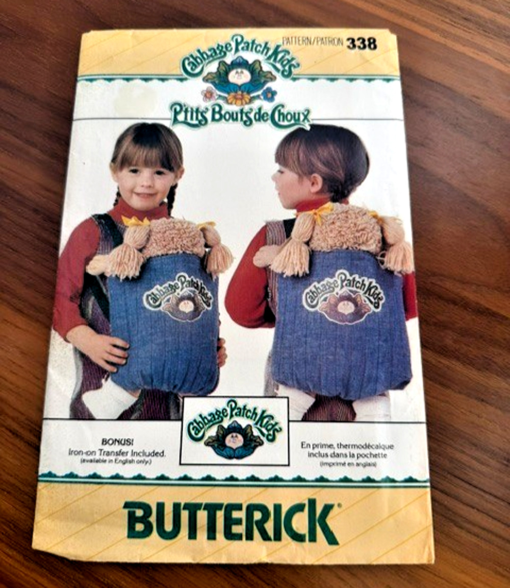 Vintage Butterick Sewing Pattern 338 Cabbage Patch Kids Carrier Crafts